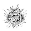 Samurai cat tattoo design idea