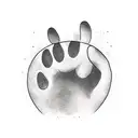 a cat paw print with a cat face in it tattoo design idea
