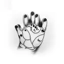 a cat paw print with a cat face in it tattoo design idea