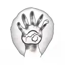 a cat paw print with a cat face in it tattoo design idea