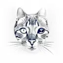 a cat paw print with a cat face in it tattoo design idea