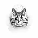 a cat and a crow and a philosopher tattoo design idea