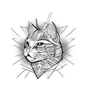 Samurai cat tattoo design idea