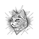 Samurai cat tattoo design idea
