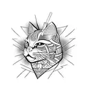 Samurai cat tattoo design idea