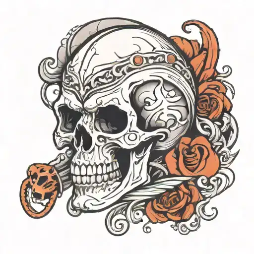 skull tattoos in the style of underground and anime мужские and aggressive tattoo design idea