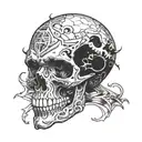 skull tattoos in the style of underground and anime мужские and aggressive black and white tattoo design idea