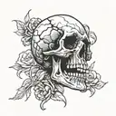 skull tattoos in the style of underground and anime мужские and aggressive black and white tattoo design idea