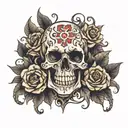 skull tattoos in the style of underground and anime tattoo design idea