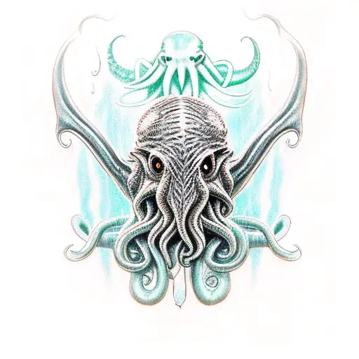 cthulhu head tattoo design idea