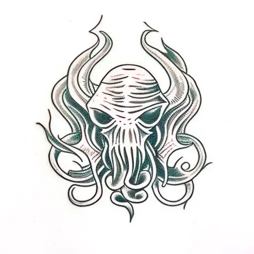 cthulhu head tattoo design idea