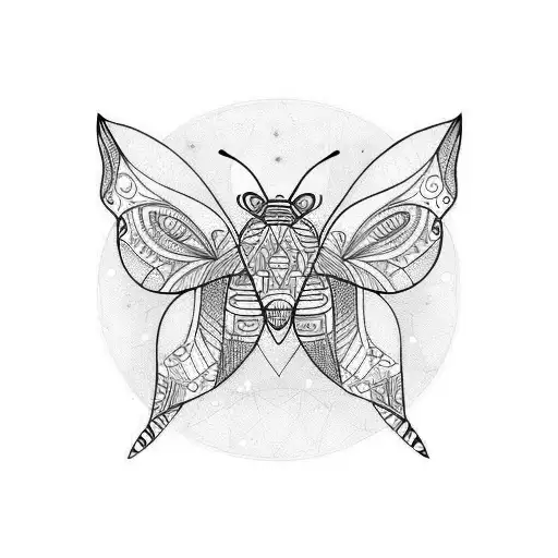  moth with moons  tattoo design idea