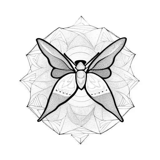  moth with moons  tattoo design idea