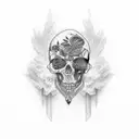 cousin death scalping tattoo design idea