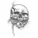 cousin death scalping tattoo design idea