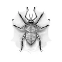 grasshopper black metal tattoo design idea