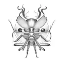 grasshopper black metal tattoo design idea
