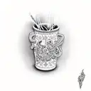 cup with lean tattoo design idea