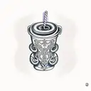 cup with lean tattoo design idea