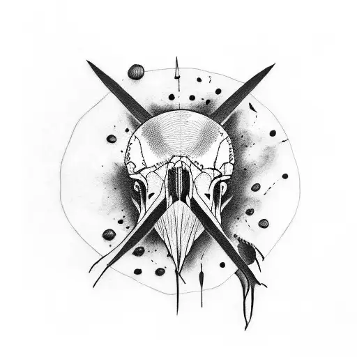Crow SKULL tattoo design idea