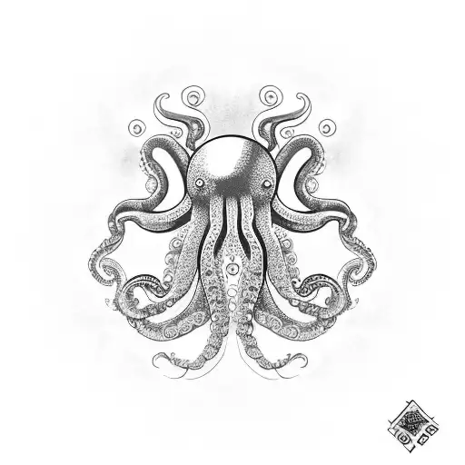 blue ring octopus tattoo design idea