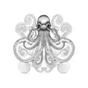 blue ring octopus  tattoo design idea