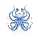 blue ring octopus  tattoo design idea