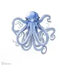 blue ring octopus  tattoo design idea