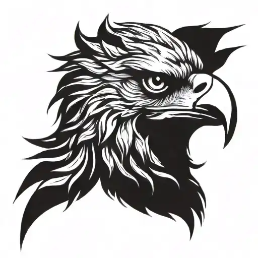 eagle lion face made tattoo design idea