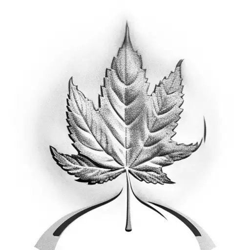 A McDonald's logo transformed into a weed leaf tattoo design idea