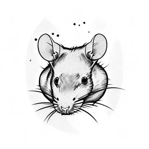 Profile of a rats head tattoo design idea