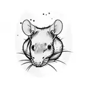 Profile of a rats head tattoo design idea