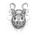 Profile of a rats head tattoo design idea