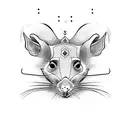 Profile of a rats head tattoo design idea
