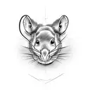 Profile of a rats head tattoo design idea