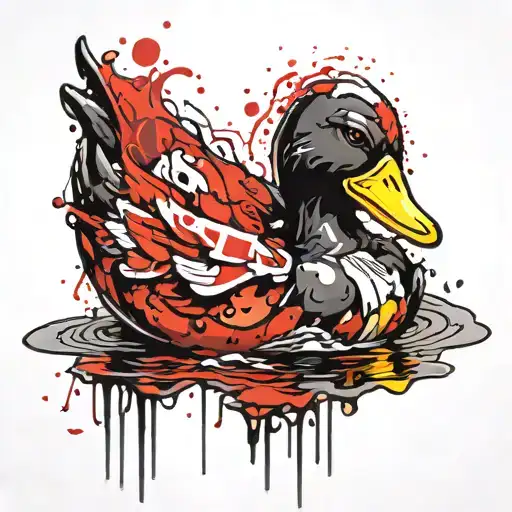 rubber duck zombi tattoo design idea