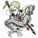 Kurapika chain wrapped around phantom troupe spider tattoo design idea