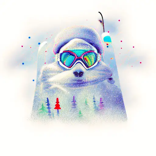 skiing tattoo design idea