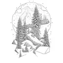 skiing tattoo design idea