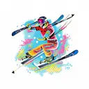 skiing tattoo design idea