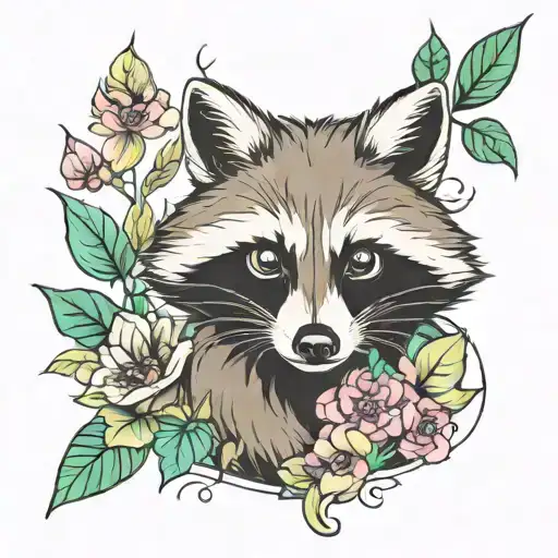 raccoon tattoo design idea