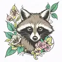 raccoon tattoo design idea