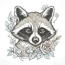 raccoon tattoo design idea