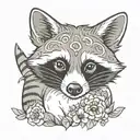 raccoon tattoo design idea