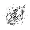 An abstract representation of the Final Fantasy 15 logo incorporating Luna and Noctis tattoo design idea