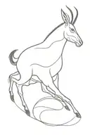 springbok jumping tattoo design idea
