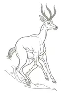 springbok jumping tattoo design idea