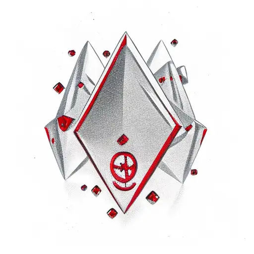 A red Diamond in red ink with bold black letters that reads: BOOM  tattoo design idea