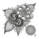 ss and numbers 30 tattoo design idea