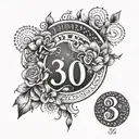 ss and numbers 30 tattoo design idea
